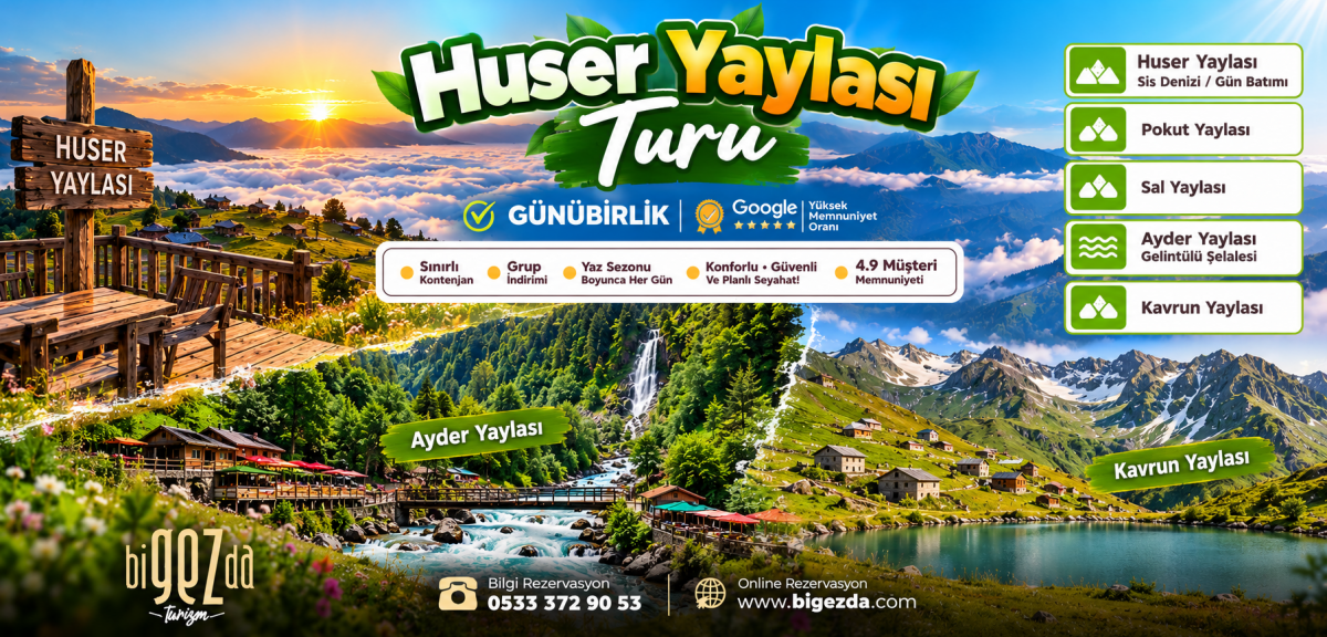 Günübirlik Huser Yaylası Turu - Rize Trabzon Çıkışlı | Sis Denizi Deneyimi
